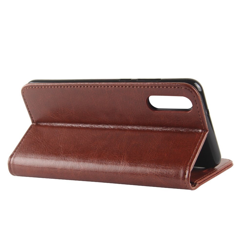Crazy Horse Magnetic Leather Stand Cover for Huawei P20 - Brown-5