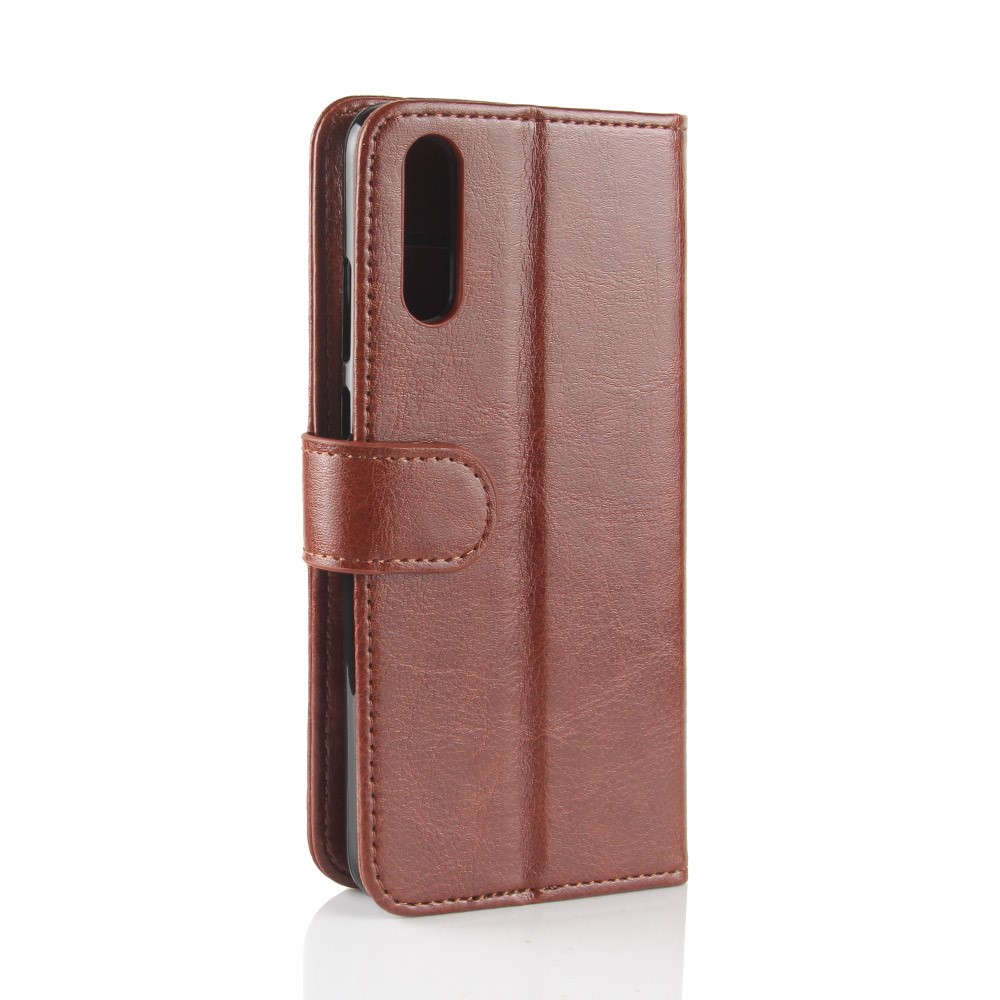 Crazy Horse Magnetic Leather Stand Cover for Huawei P20 - Brown-6