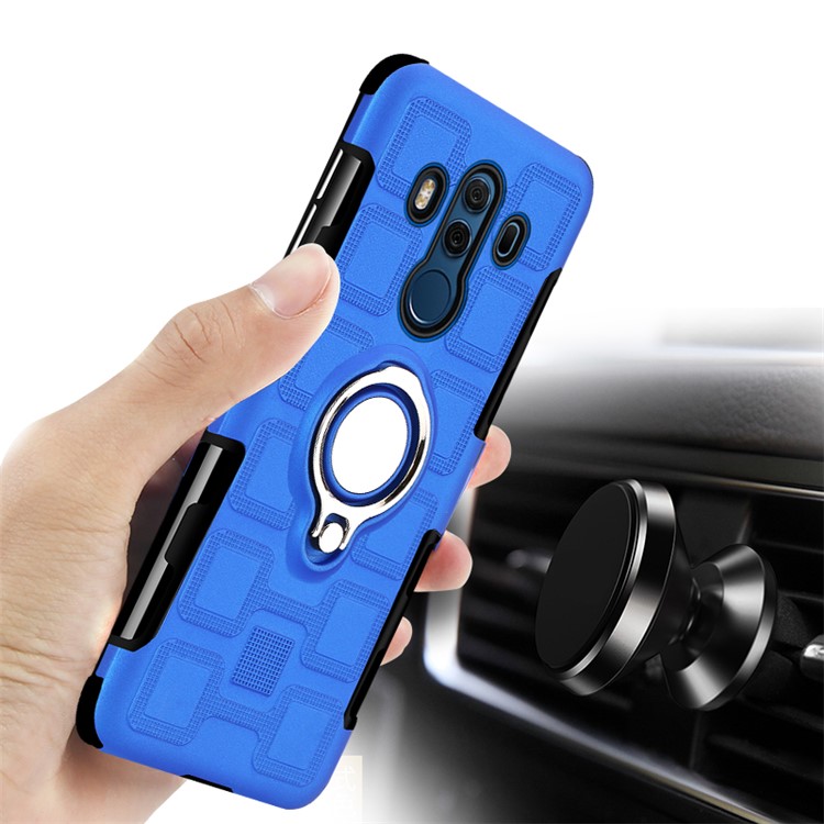 Geometric Design TPU PC Combo Cell Phone Cover with Kickstand for Huawei Mate 10 Pro - Baby Blue-3