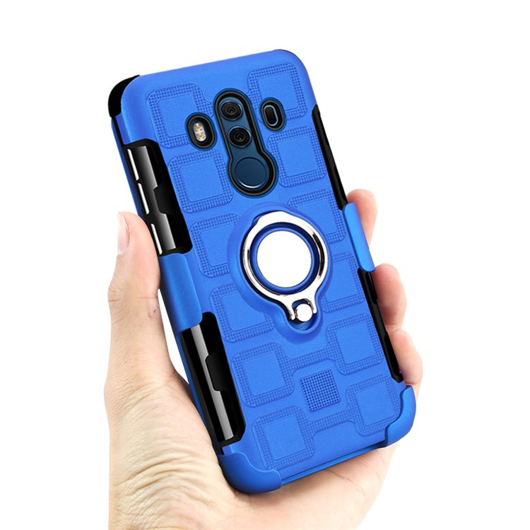 Geometric Design TPU PC Combo Cell Phone Cover with Kickstand for Huawei Mate 10 Pro - Baby Blue-5