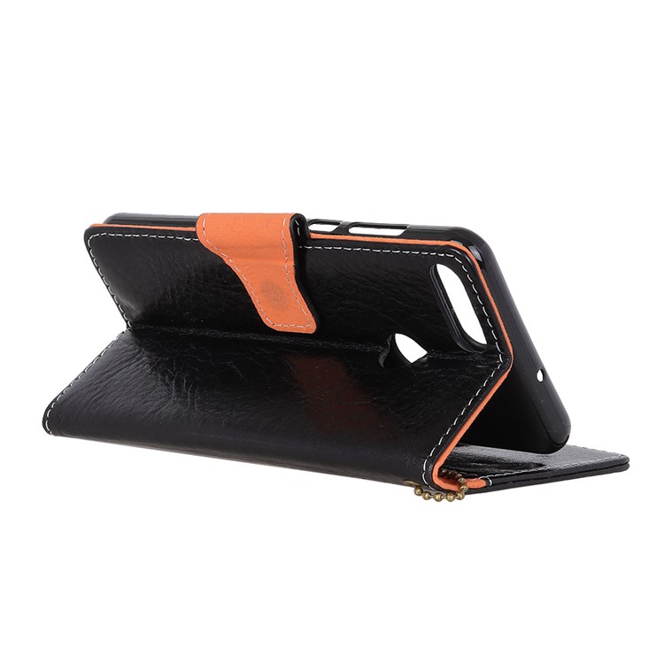 Crazy Horse Wallet Stand Genuine Leather Mobile Phone Case for Huawei Honor 7X - Black-5