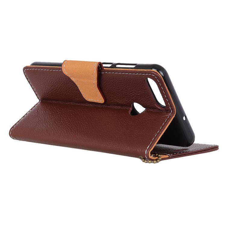 MURREN Litchi Skin Genuine Leather Wallet Stand Case for Huawei Honor 9 Lite / Honor 9 Youth Edition - Brown-5