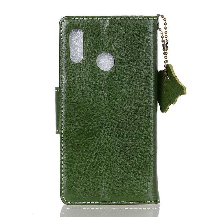 Genuine Leather Crazy Horse Flip Wallet Stand Case for Huawei P20 Lite/Nova 3e - Green-5
