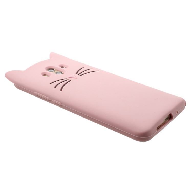 3D Moustache Cat Silicone Case for Huawei Mate 10 - Pink-5