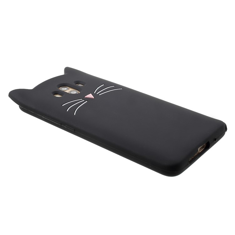 3D Moustache Cat Silicone Shell Case for Huawei Mate 10 - Black-5