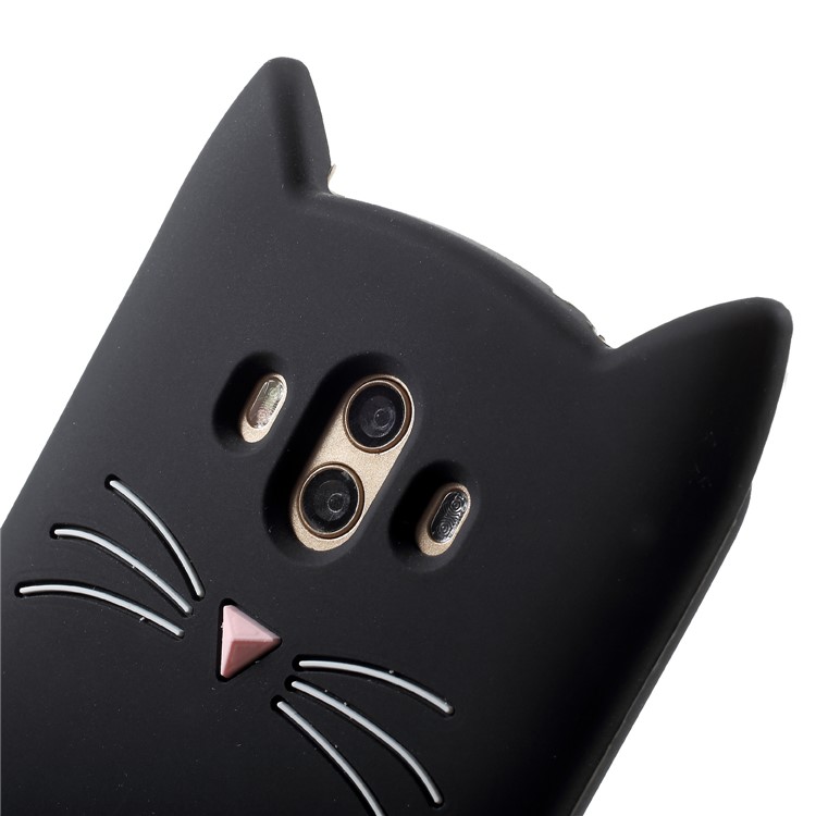 3D Moustache Cat Silicone Shell Case for Huawei Mate 10 - Black-6