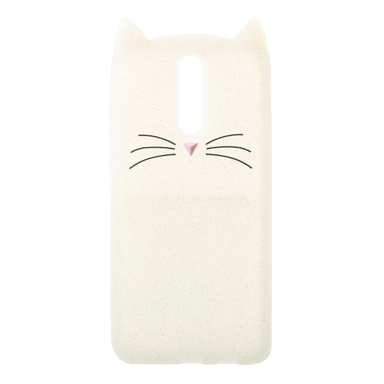 3D Mustache Cat Silicone Phone Cover for Huawei Mate 10 Lite / nova 2i / Maimang 6 / Honor 9i (India) - White-2