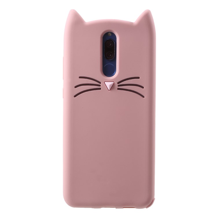 3D Mustache Cat Silicone Shell for Huawei Mate 10 Lite / nova 2i / Maimang 6 / Honor 9i (India) - Pink-2