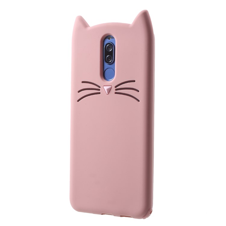 3D Mustache Cat Silicone Shell for Huawei Mate 10 Lite / nova 2i / Maimang 6 / Honor 9i (India) - Pink-4