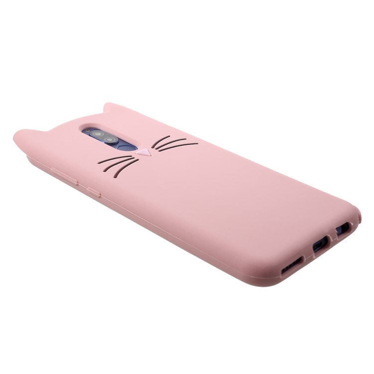 3D Mustache Cat Silicone Shell for Huawei Mate 10 Lite / nova 2i / Maimang 6 / Honor 9i (India) - Pink-5