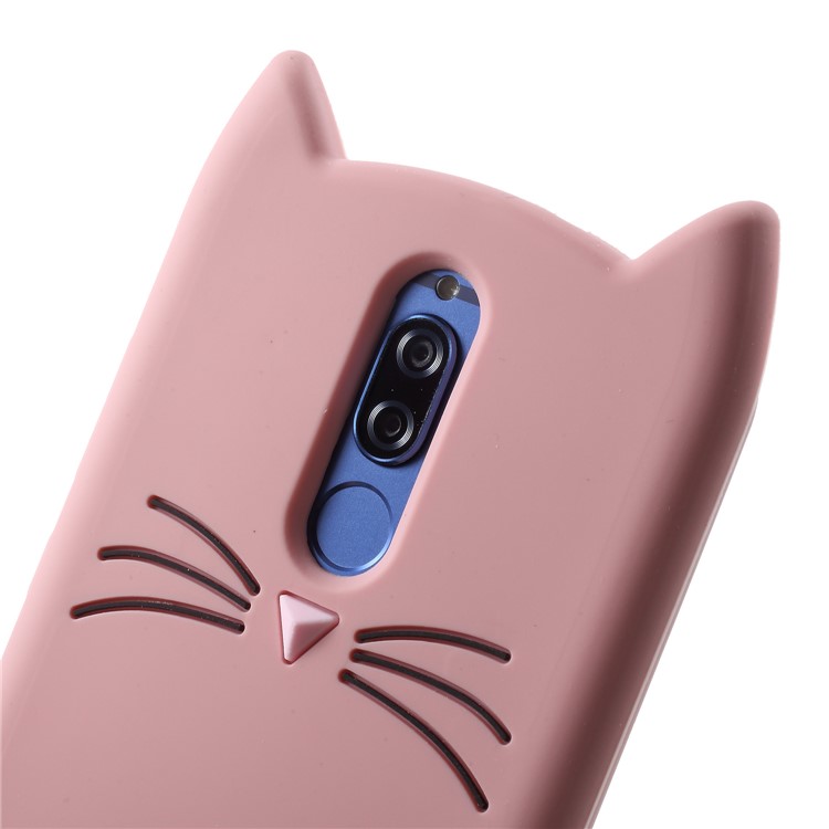 3D Mustache Cat Silicone Shell for Huawei Mate 10 Lite / nova 2i / Maimang 6 / Honor 9i (India) - Pink-6