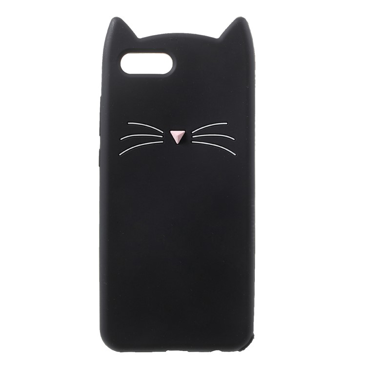 3D Mustache Cat Silicone Phone Cover for Huawei Honor V10 / View 10 - Black-2