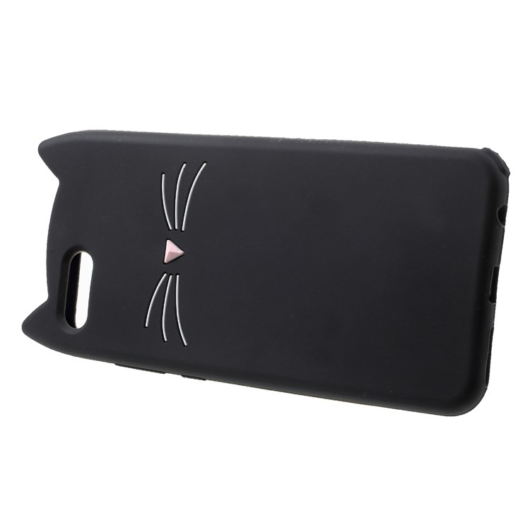 3D Mustache Cat Silicone Phone Cover for Huawei Honor V10 / View 10 - Black-3