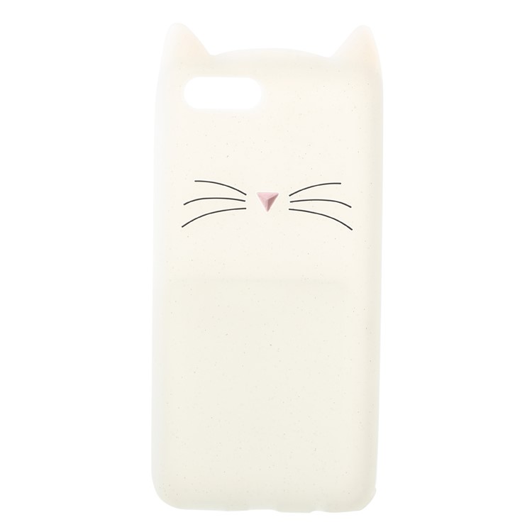 3D Mustache Cat Silicone Phone Case for Huawei Honor V10 / View 10 - White-2
