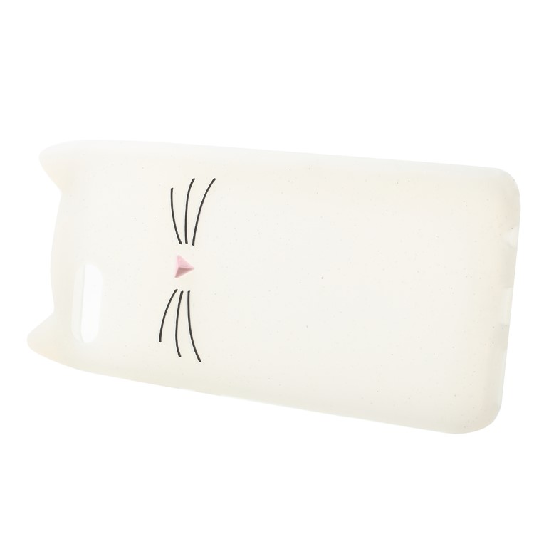 3D Mustache Cat Silicone Phone Case for Huawei Honor V10 / View 10 - White-3