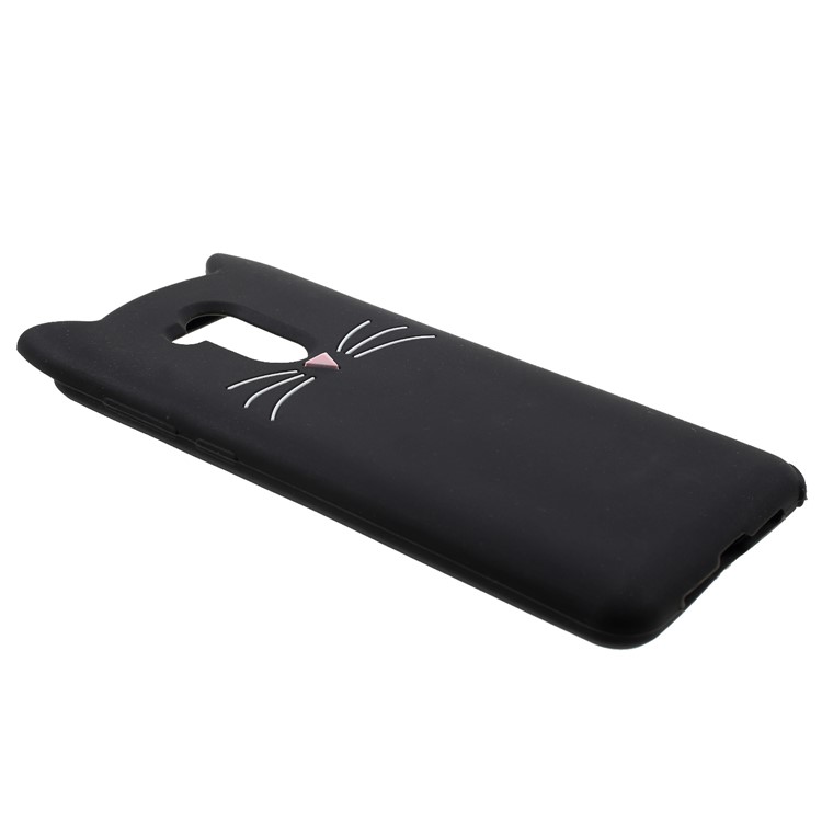 3D Mustache Cat Silicone Cell Phone Case for Huawei Enjoy 6s / Honor 6C - Black-4