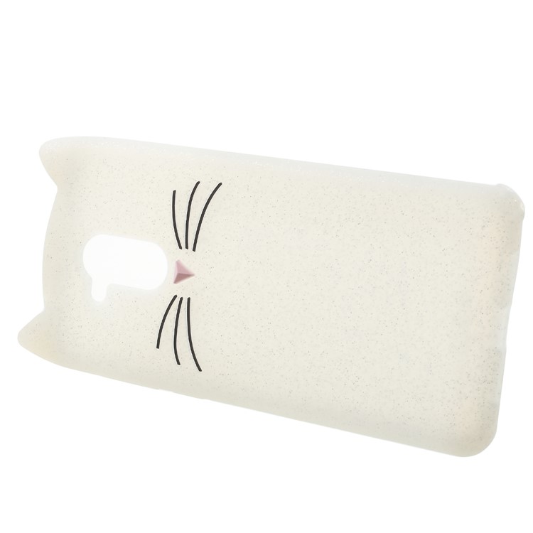 3D Mustache Cat Silicone Mobile Phone Cover Shell for Huawei Enjoy 6s / Honor 6C - White-3