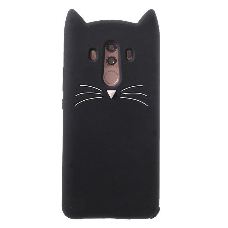 3D Moustache Cat Silicone Case for Huawei Mate 10 Pro - Black-2