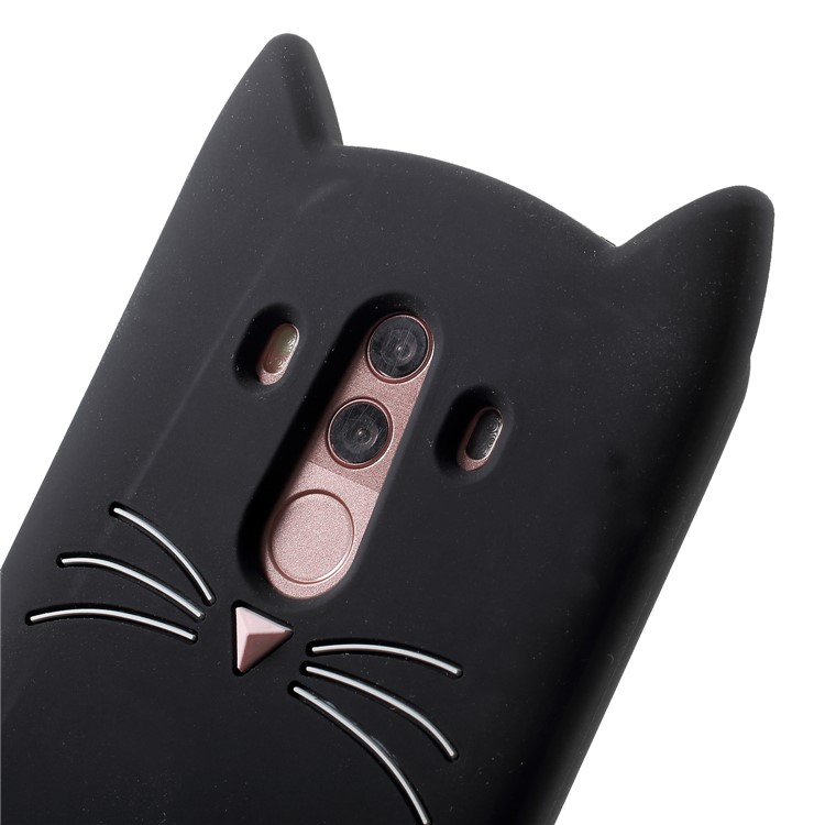 3D Moustache Cat Silicone Case for Huawei Mate 10 Pro - Black-5