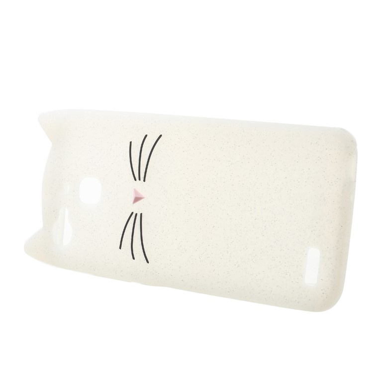 3D Moustache Cat Silicone Case for Huawei Enjoy 5s / GR3 - White-3
