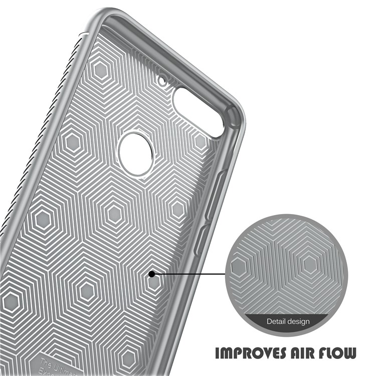 IVSO Gentry Series Litchi Texture Leather Coated Soft TPU Lightweight Case for Huawei Y7 Prime (2018) / Honor 7C / Enjoy 8 - Grey-5