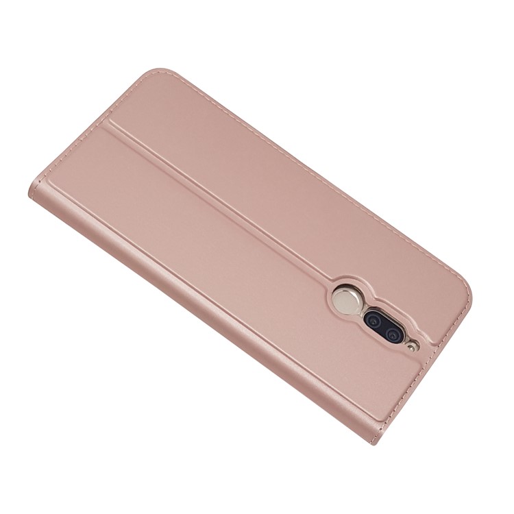 Cubierta de Teléfono Del Soporte Para la Tarjeta de Cuero de Soporte Automático Para Huawei Mate 10 Lite/nova 2i/Maimang 6/Honor 9i (India) - Oro Rosa