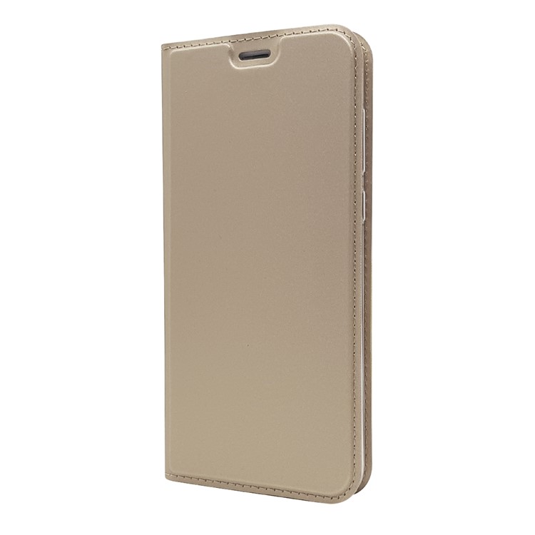 Auto-absorbed Stand Leather Card Holder Mobile Casing for Huawei Mate 10 Lite/nova 2i/Maimang 6/Honor 9i (India) - Gold-10
