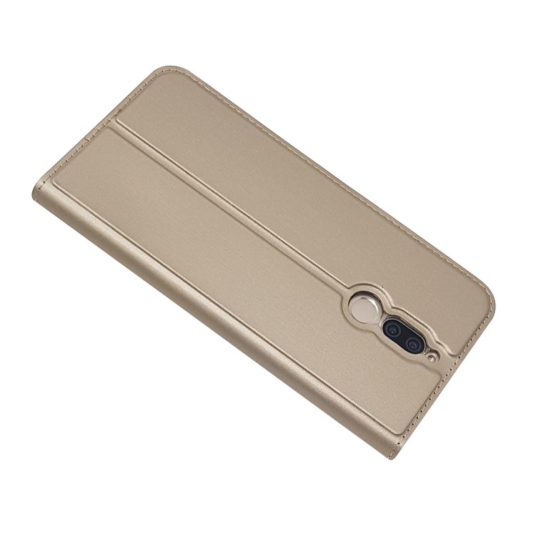 Auto-absorbed Stand Leather Card Holder Mobile Casing for Huawei Mate 10 Lite/nova 2i/Maimang 6/Honor 9i (India) - Gold-6