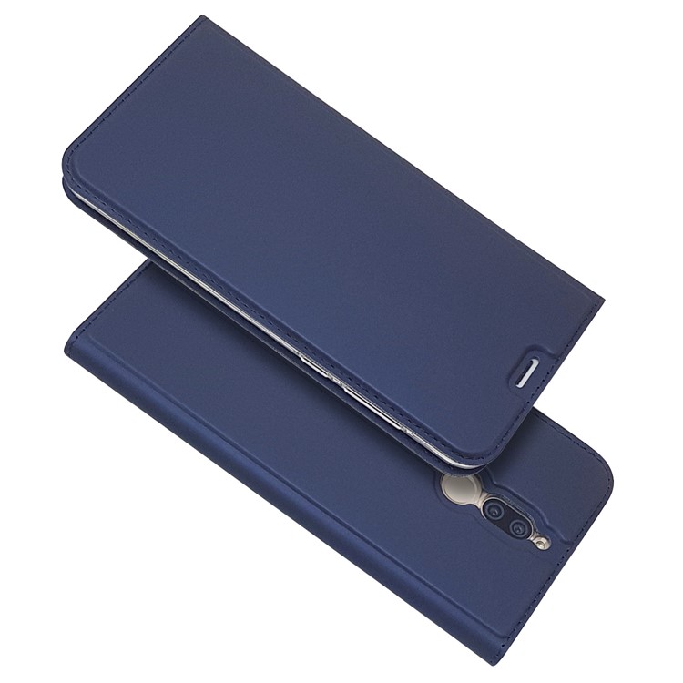 Accesorio de Caja de Cuero de Soporte Automático Para Huawei Mate 10 Lite/nova 2i/Maimang 6/Honor 9i (India) - Azul Oscuro-2