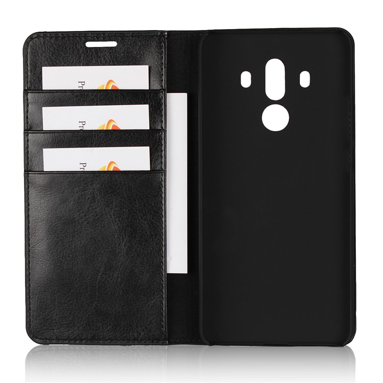 Crazy Horse Genuine Leather Wallet Case for Huawei Mate 10 Pro - Black-5