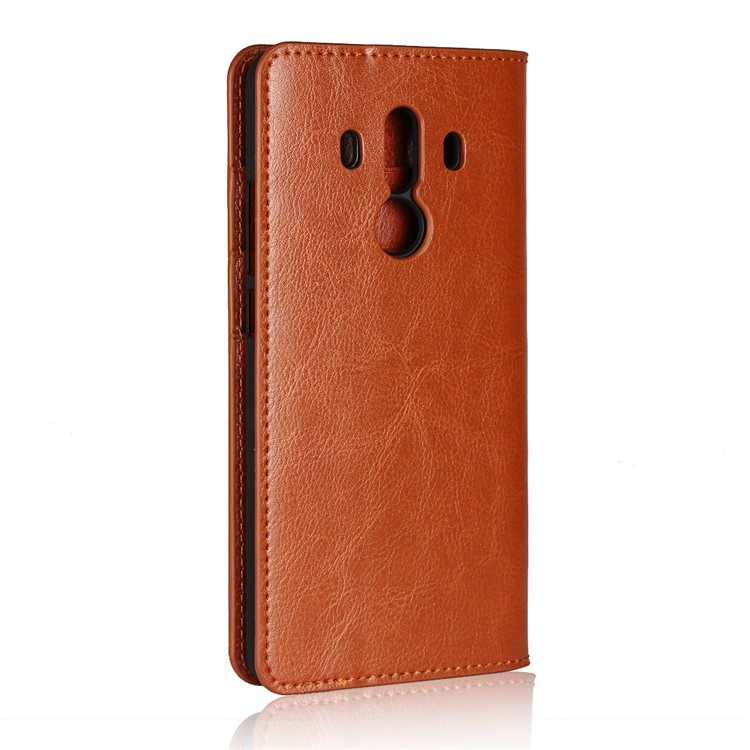Crazy Horse Genuine Leather Wallet Shell Case for Huawei Mate 10 Pro - Brown-3