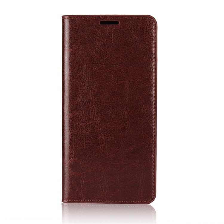 Crazy Horse Genuine Leather Wallet Case Cover for Huawei Mate 10 Pro - Coffee-2