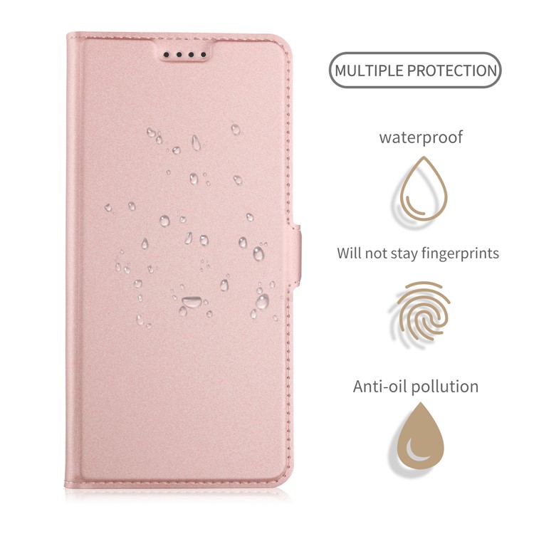 Auto-absorbed Card Holder Stand Leather Smart Cover for Huawei Y7 Prime (2018) / Honor 7C / Enjoy 8 - Rose Gold-2
