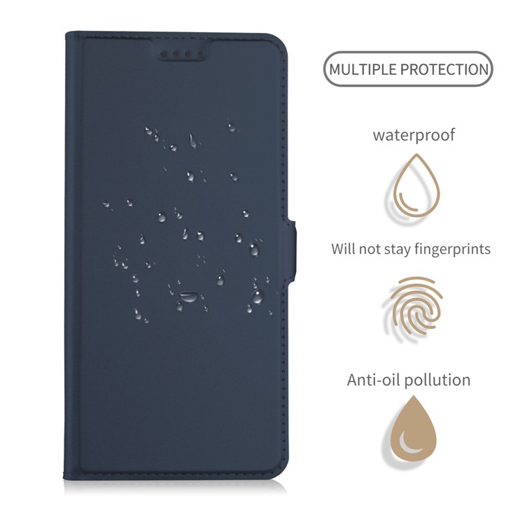 Auto-absorbed Card Holder Stand Leather Smart Mobile Cover for Huawei Y7 Prime (2018) / Honor 7C / Enjoy 8 - Dark Blue-2