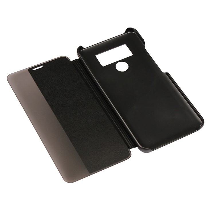 View Window PU Leather Flip Cover for Huawei Mate 10 Pro - Black-4