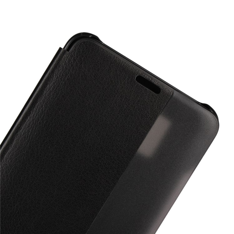 View Window PU Leather Flip Cover for Huawei Mate 10 Pro - Black-6