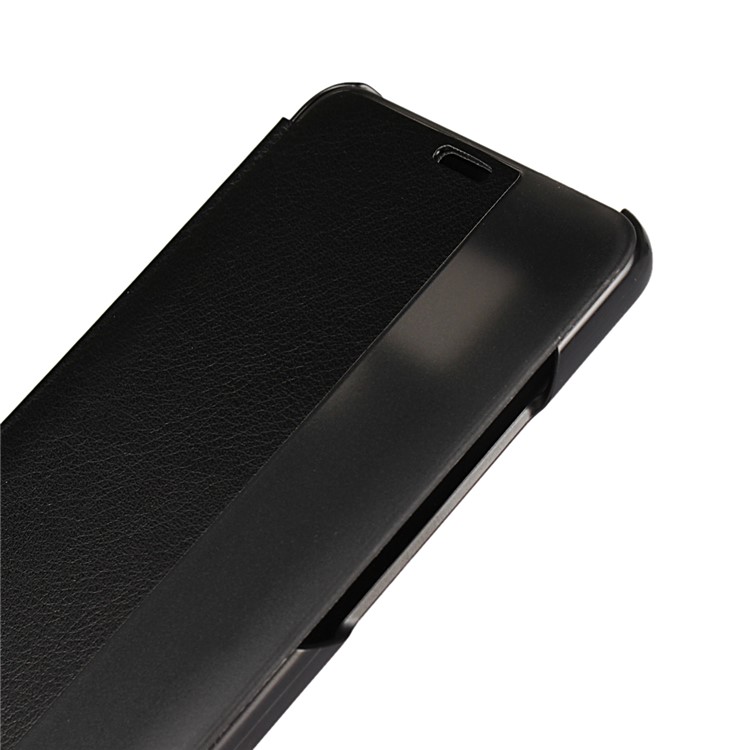 View Window PU Leather Flip Cover for Huawei Mate 10 Pro - Black-7