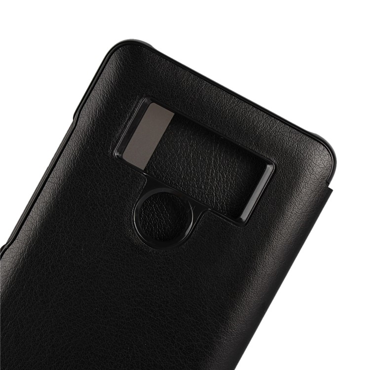 View Window PU Leather Flip Cover for Huawei Mate 10 Pro - Black-8