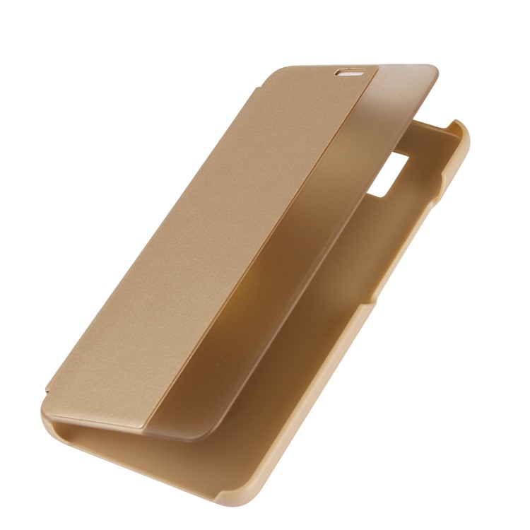 View Window PU Leather Flip Shell for Huawei Mate 10 Pro - Gold-5