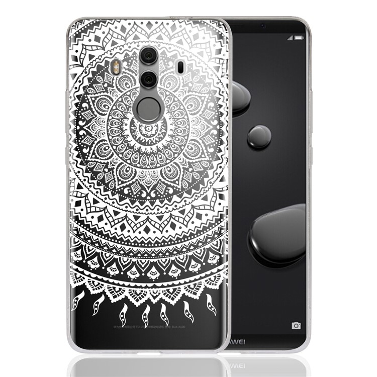 Mandala Flower TPU + PC Combo Phone Case for Huawei Mate 10 Pro - White-1