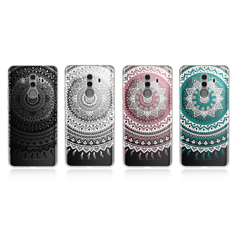 Mandala Flower TPU + PC Combo Phone Case for Huawei Mate 10 Pro - White-7