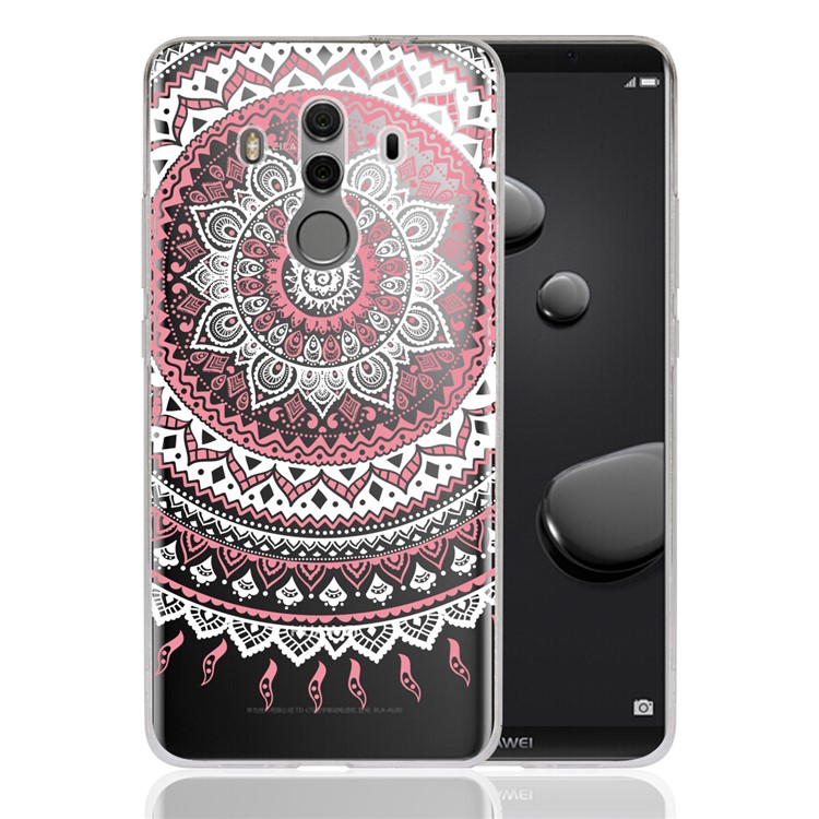 Mandala Flower TPU + PC Hybird Shell Cover Case for Huawei Mate 10 Pro - Pink-1