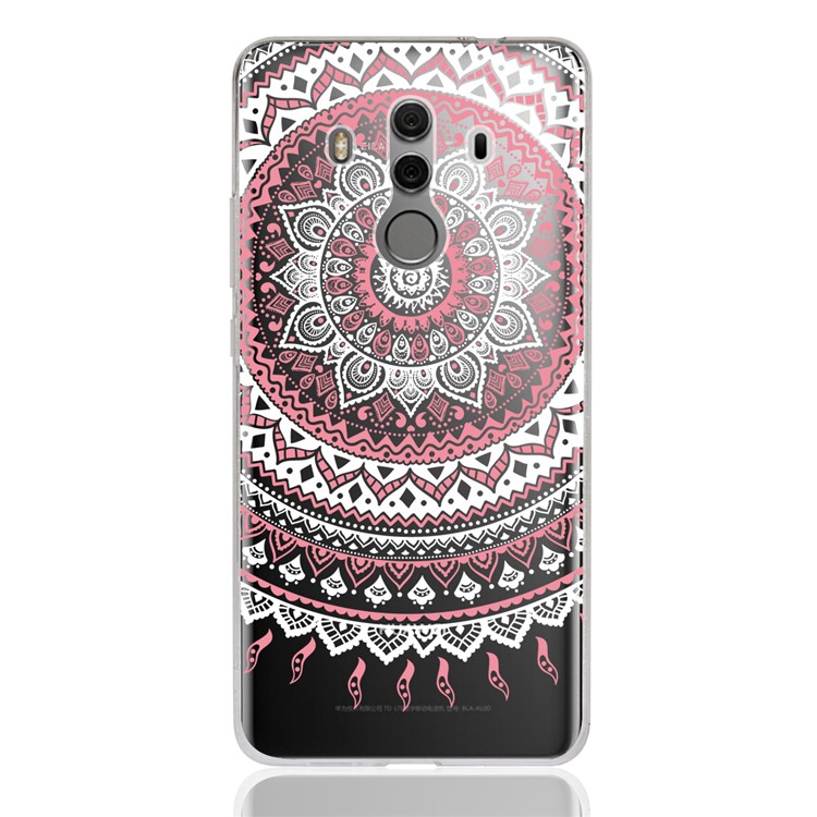 Mandala Flower TPU + PC Hybird Shell Cover Case for Huawei Mate 10 Pro - Pink-2