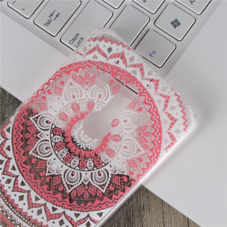 Mandala Flower TPU + PC Hybird Shell Cover Case for Huawei Mate 10 Pro - Pink-4