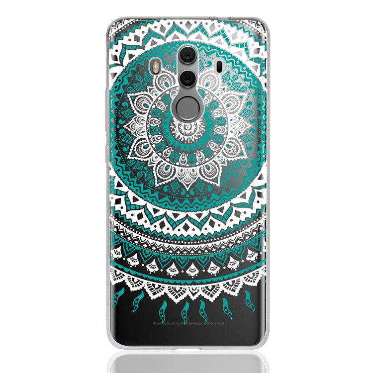 Mandala Flower TPU + PC Combo Protection Case for Huawei Mate 10 Pro - Cyan-2