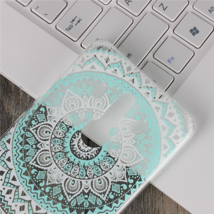 Mandala Flower TPU + PC Combo Protection Case for Huawei Mate 10 Pro - Cyan-4