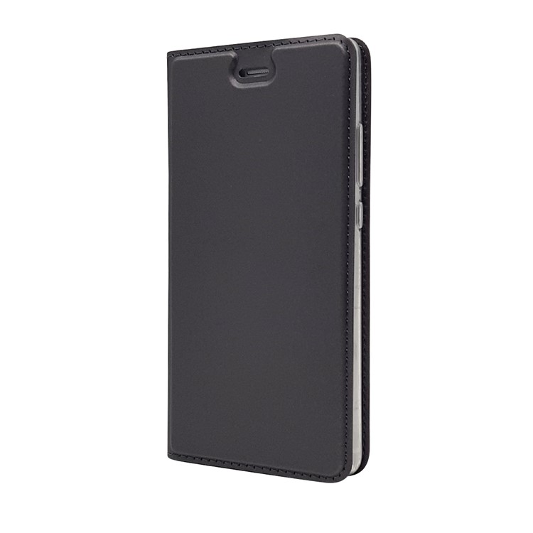 For Huawei P9 Magnetic Attraction Card Holder PU Leather Stand Case - Black-10