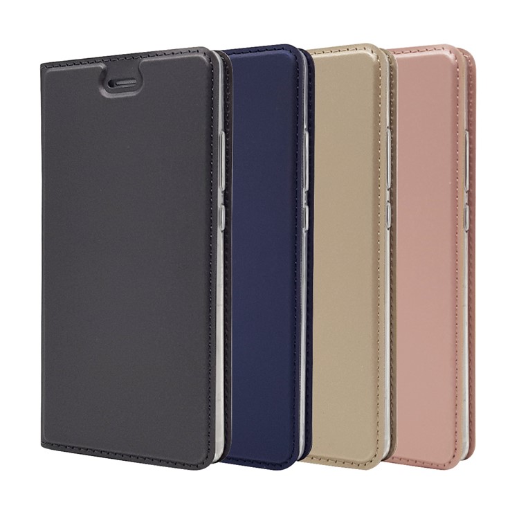 For Huawei P9 Magnetic Attraction Card Holder PU Leather Stand Case - Black-12