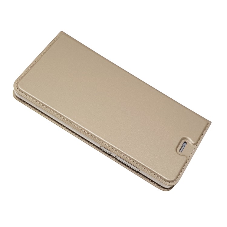 For Huawei P9 Magnetic Attraction Card Holder PU Leather Stand Flip Case - Gold-5