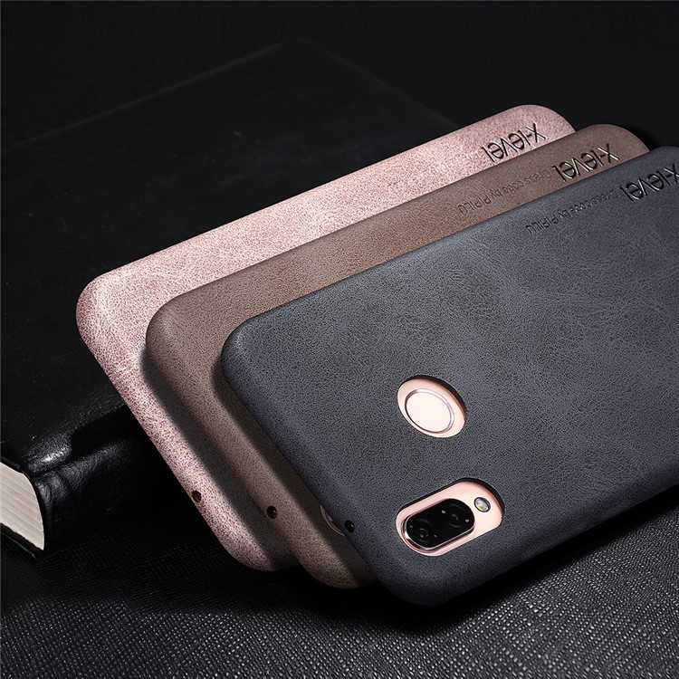 X-LEVEL Vintage Leather Coated PC Mobile Case for Huawei P20 Lite / Nova 3e - Black-5